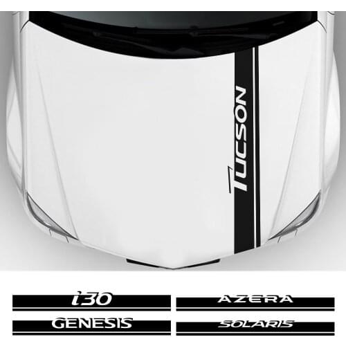 Car Hood Cover Sticker For Hyundai Tucson i30 Azera Genesis Veloster Solaris Santafe GDi Auto Engine Bonnet Trim Car Accessories