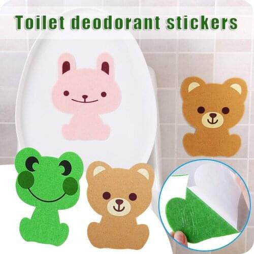 23x18cm Bathroom Toilet Stickers with Deodorant Function Cartoon Felt Toilet Seat Decals Cute Figure for Home Wall A1