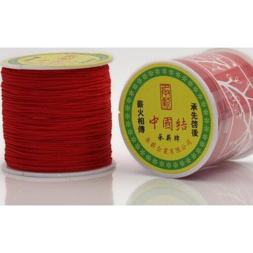 DoreenBeads 1mm Terylene Cord Thread rope Chinese Knot Red Handmade DIY Making Bracelets Jewelry Findings,1Roll (90 meter/Roll)