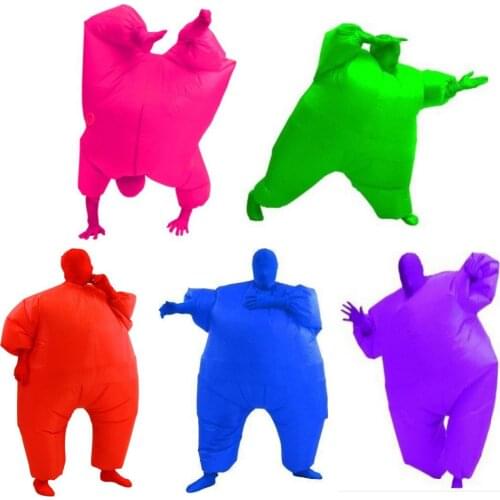 2017 New Adult Version Suit Inflatable Sproof Blow Up Blue Green Red Purple Pink Color Full Body Jumpsuits Party Cosplay Costume