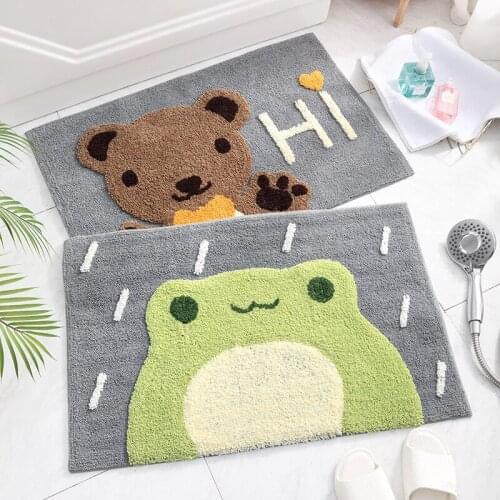 New cartoon high and low fur home flocking floor mats door bathroom absorbent non-slip floor mats door entry door mats