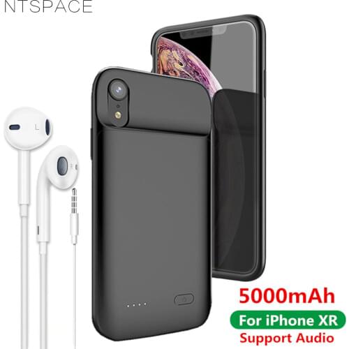 NTSPACE 5000mAh Liquid Silicone Shockproof Battery Charger Cases For iPhone XR Power Bank Charging Case External Battery Case