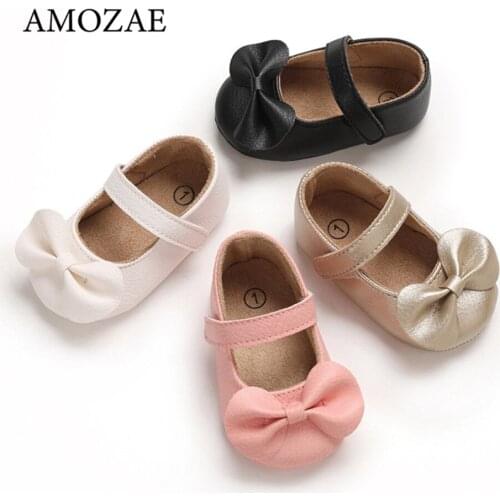 Baby Girls Shoes Soft Rubber Sole Toddler Shoes Lovely Bow-Knot FOR Female Baby Shoes Princess Shoes 0-2 Year Old