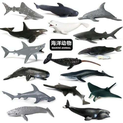 Oceans World Fishes Aquarium Decor Fish Tank Accessories Miniature Sea Animal Model Humpback Whale Hammerhead Shark Dolphin Toys