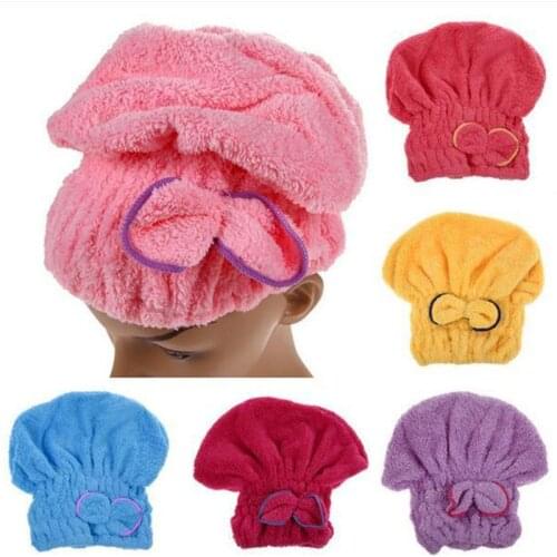 Microfiber hair towel turban towel Quickly hair drying towel Women Girls Ladies Absorbent shower cap shower caps