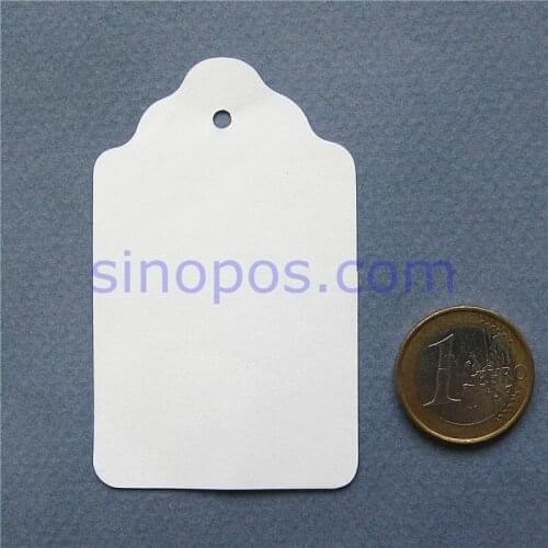 Blank Scalloped Price Tags 45x73mm, packaging label gift hang tag, clothes garment merchandise paper tags ticket sign card board