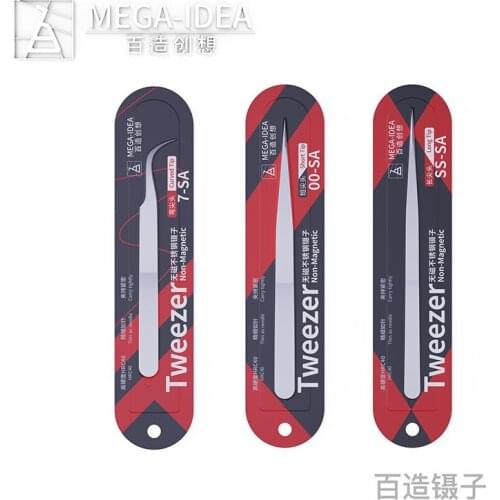 Qianli MEGA-IEDA High Hard Non-magnetic Stainless Steel Phone Repair Tweezers Multifunction Straight/Curved Tweezers
