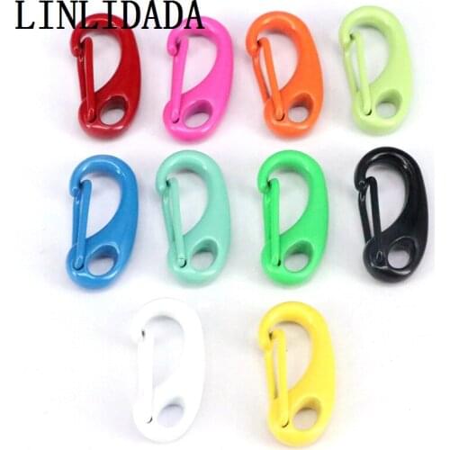 10Pcs Multicolor enamel Trigger clasps Bag purse Key Ring Hook finding Keychain Jewelry Making Buckle