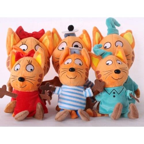 Happy Kitten Stuffed Cat Plush Toys Cartoon Animals Soft Doll Kids Infants Gifts 20CM Creative 3 Types Avalible Animal Crossing