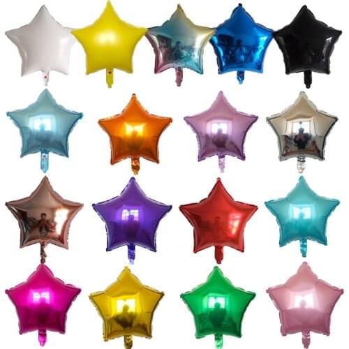 10pcs 18inch Gradient/Macaron/Pure Color Star Balloons Wedding Birthday Party Decorations baby shower supplies foil helium globo