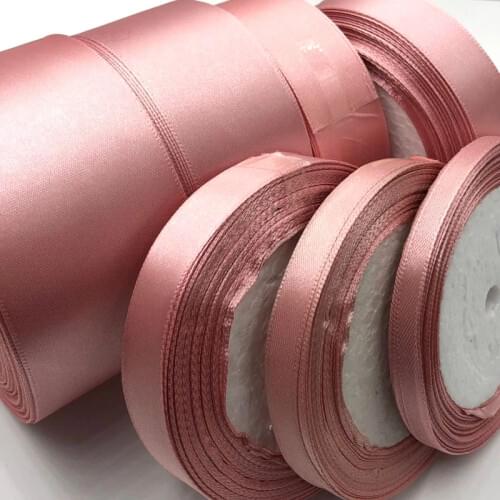 25 Yards Mauve Silk Satin Ribbon Wedding Party Decoration Gift Wrapping Christmas New Year Apparel Sewing Fabric Ribbon 41