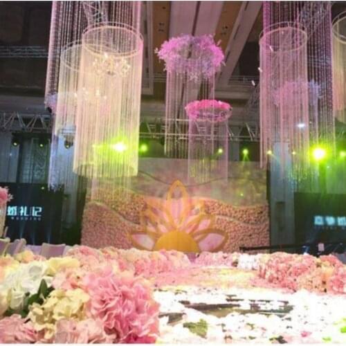 Wedding tassel curtain chandelier cover Roof Decoration Hanging Center 3M Tall x 80cm Diameter 6pcs/lot