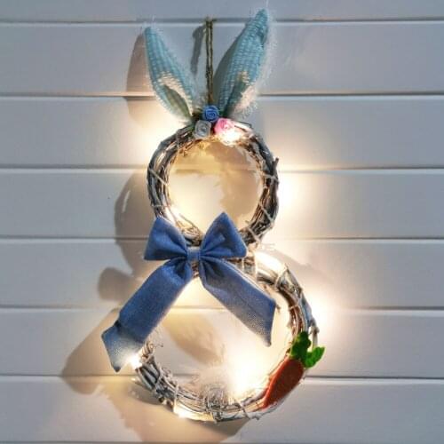 LED Wreaths Easter Decor Home Party Decoration 2021 Wall Hanging Ornament Durable 1PC Window Props Garland Gifts