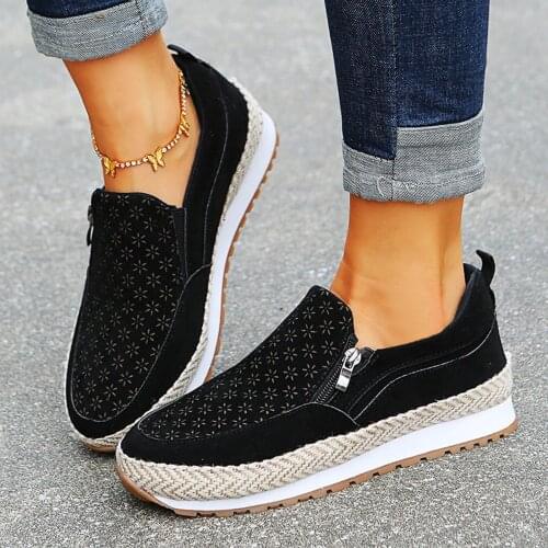 Casual Shoes For Womens Leisure Breathable Slip-On Flat Loafers Outdoor Female Fitness Sneakers Comfortable Lazy Shoes #40