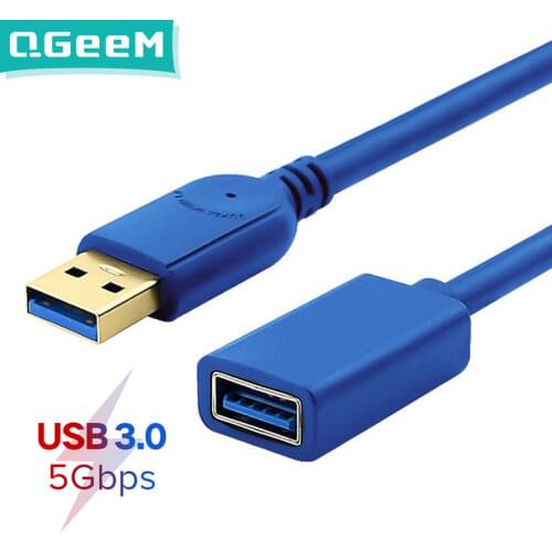 QGeeM USB Extension Cable Cord Super Speed USB 3.0 Cable Male to Female 1m 2m 3m Data Sync USB 2.0 Extender Cord Extension USB