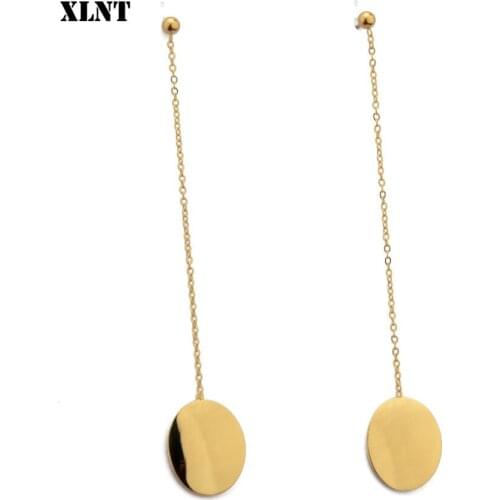XLNT New Korean Earrings For Women Statement Vintage Geometric Gold Dangle Drop Earrings 2019 Female Wedding Fashion Jewelry