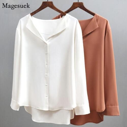 2020 New Loose Long Sleeve Women Tops and Blouses Solid Chiffon Blouse Women Cardigan Shirts Office Women Clothes Blusas 5134