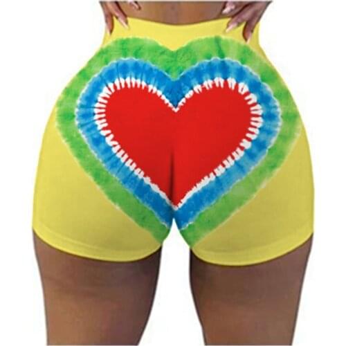 Women Funny Print Elastic Waist Running Gym Workout Athletic Short Pants Sexy Sport Bike Shorts Bottom