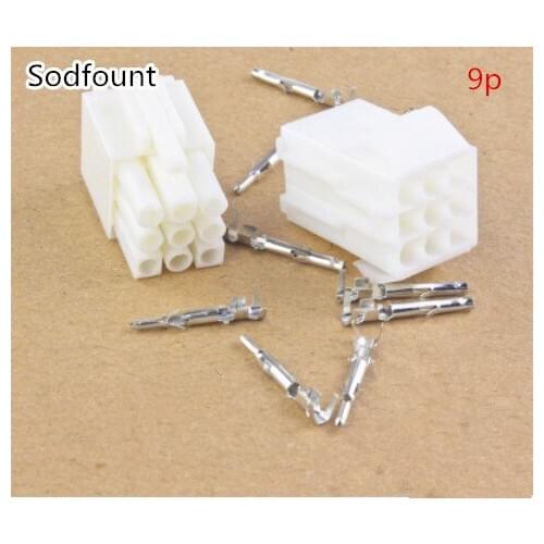 10 sets 9P(3*3) 9 Way/pins Small Tamiya connector Set Kits mini Tamiya set EL 4.5MM male Female socket plug Free shipping