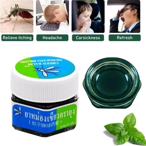 100% Original Thailand Herbal Green Ointment Painkiller Ointment Muscle Pain Relief Ointment Anti Mosquito Soothe itch Dizzines