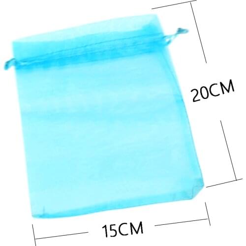 200pcs/bag 15x20cm 17x23cm 20x30cm Selection 21 Colors Organza Bags Drawable Gift Bags & Pouches
