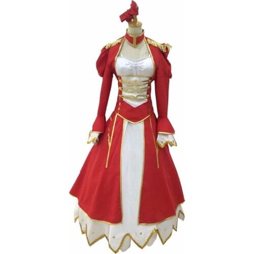 2018 Saber Fate/EXTRA Cosplay Nero Claudius Caesar Augustus Germanicus Red Saber Dress