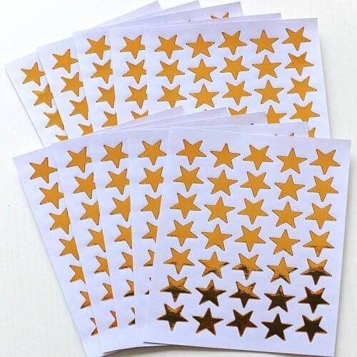 350pcs Childrens Gold-plated Reward Stickers Five-pointed Star Gold Foil PVC Sticker Scrapbooking Decoration Stationery Sticker