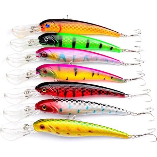 6PCS Sea Fishing Minnow Crankbait Crank Freshwater Fish Bass lure hook baits 16.5cm/28g