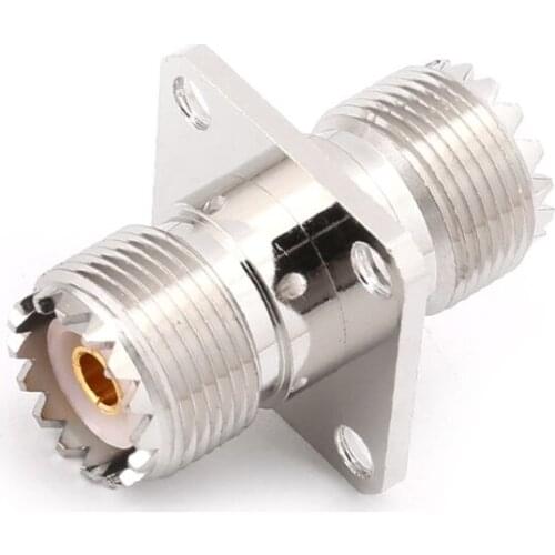 63HA UHF SO239 Female To Female With Panel Mount RF Connector Coaxial Converter Adapter Straight