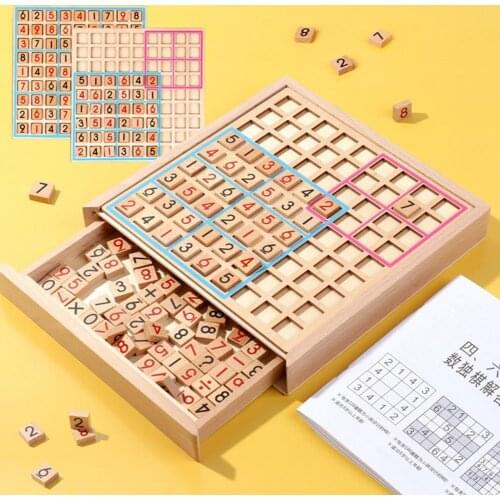 Wood Sudoku Board Puzzle Parent-Child Desktop Game Math Educational Toy Kid Birthday Gifts