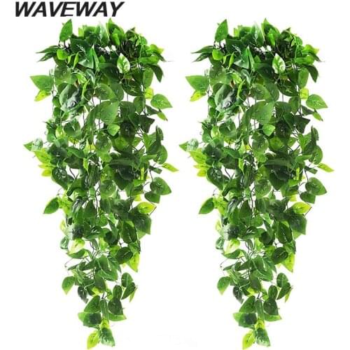 100cm Artificial Plants Green Hanging Vines Wedding Garden Decoration Fake Plant Decor for Wall Green Leaves Vines Decorating