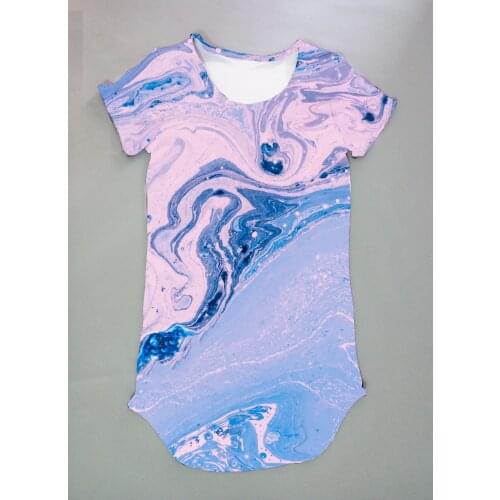 Custom made - Create your own designs Marble 3D sublimation print milk silk short sleeves Dress