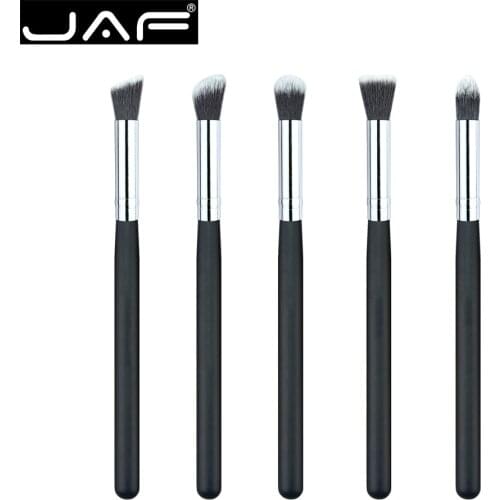 JAF 100% Vegan Eyeshadow Bushes for Makeup 5 PCS Mini Precision Kabuki Make Up Brush Set Synthetic Eye Shadow Brushes J0516S-B