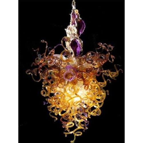 Murano Glass Chandeliers Art Deco 100% Mouth Blown Borosilicate Luxury Hand Blown Glass Chandelier Light for Sale
