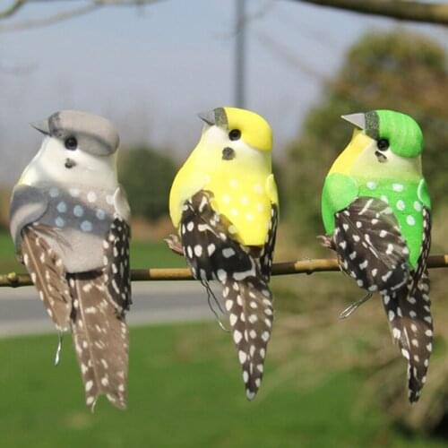 DIY Artificial Bird Feather Foam Cute Simulation Bird Sparrow Home Decor Table Bookshell Ornament Mini Craft Birds