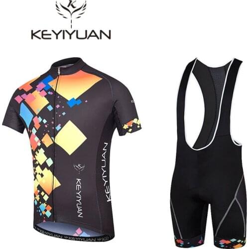 2018 New keyiyuan team cycling jersey/Riding jersey sleeves (bib) shorts suit silicone pad JT-069 Free shipping