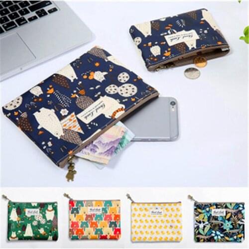 New Korean Version Of Small Fresh Cartoon Waterproof Little Yellow Duck Storage Printed Short Wallet Coin Purse Card Bag
