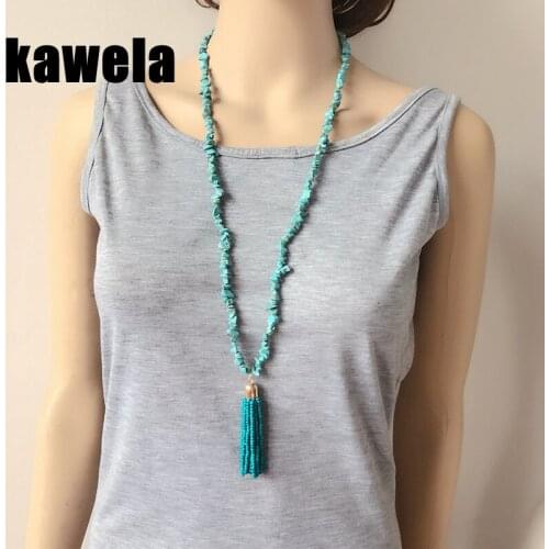 New Stone Fashion Tassel Pendant Long Necklace