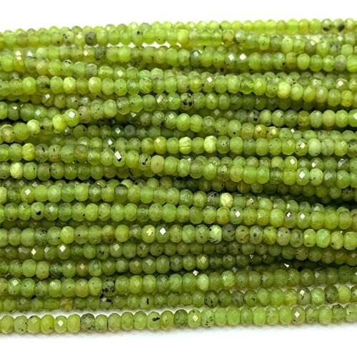 Veemake Canada green jade Natural Gemstone Necklace Bracelets Ring Faceted Small Rondelle Womens Beads For Jewelry Making 06670