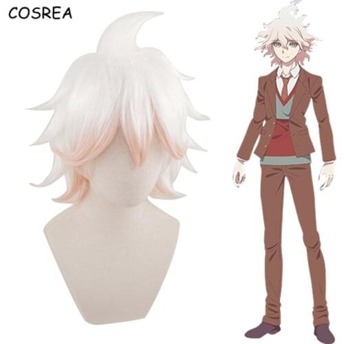 Anime Danganronpa Komaeda Nagito Cosplay Wig Synthetic Hair Heat Resistant Hair Komaeda Nagito Cosplay Halloween Carnival Party