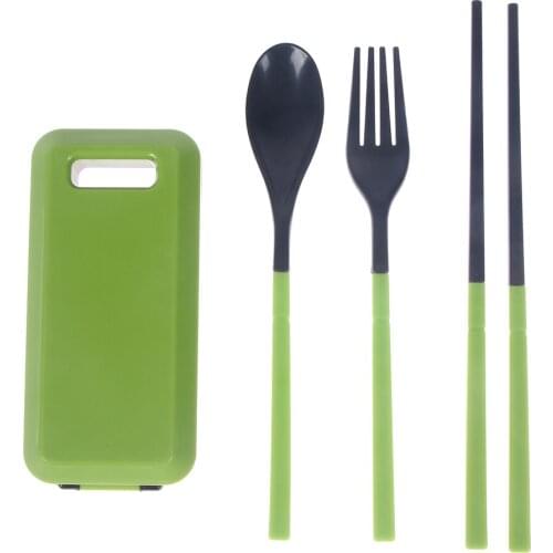 Portable Fork Spoon Chopsticks Dinnerware Set Nice with Storage Case for Travel Camping Utensils Picnic Eco-friendly Reusable