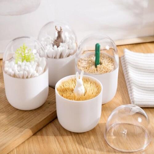 Transparent Toothpick Box Cotton Swab Box Container Desktop Storage Box Bin Orgainzer Cosmetics Swab Q-tip Holder