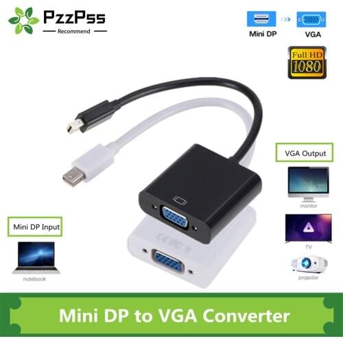 PzzPss Mini DisplayPort Display Port DP to VGA Adapter Cable Male to Female Converter for Computer Laptop HDTV Monitor Projector