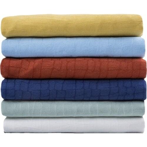 Width 57'' Summer Cotton Jacquard Fabric By The Half Yard For Dress Shirt Pants Handmade DIY Material