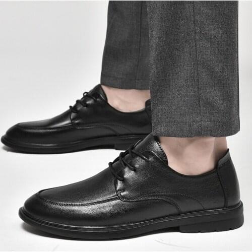 Genuine Leather shoes men Comfortable breathable Men formal shoes elegant classic business wedding social mens shoes black