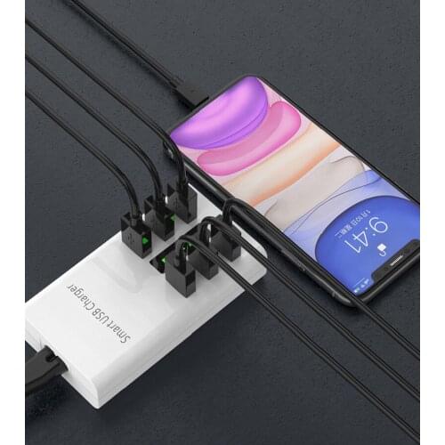 Mobile Phone 6 Port Quick Charge 3.0 USB Charger 30W 2A Charger Power Adapter Multi USB Charging Station Dock Desktop Home