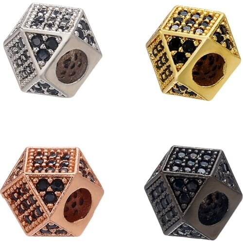 ZHUKOU 7x7mm brass polygon beads for jewelry making DIY handmade Bracelet beads Accessories Wholesale model:VZ240