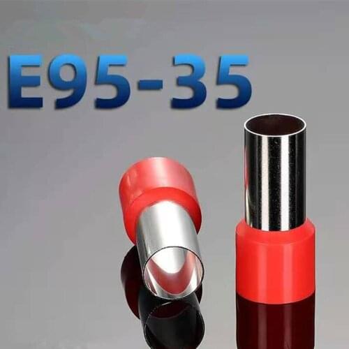 100pcs/bag E95-35 Tube Insulating Insulated Terminal 95mm² Cable Wire Connector Insulating Crimp Terminal