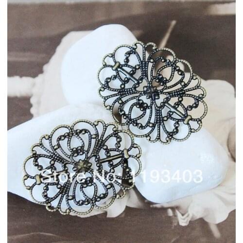 30X21mm 12PCS Antique Bronze plated brass Filigree Jewelry Connectors Setting Base Connector Finding (FILIG-B-14)