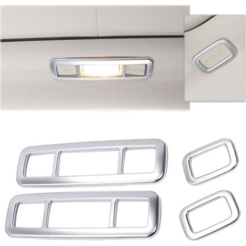 4x Car ABS Silver Reading Lamp Frame Decoration Trim Cover Fit for Land Rover Range Rover Evoque 2012-2014 2015 2016 2017 2018
